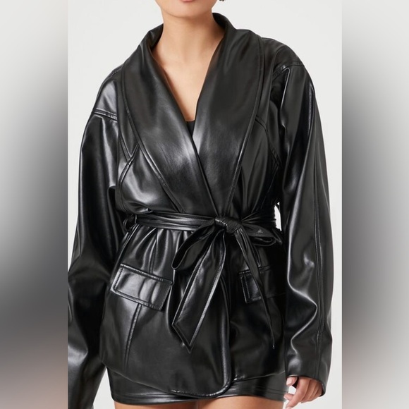 Forever 21 Jackets & Blazers - Faux leather wrap jacket